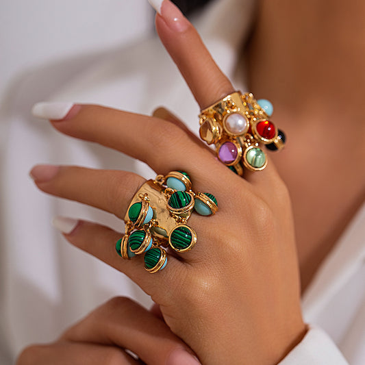 Trending Vintage palace peacock stone circular Ring