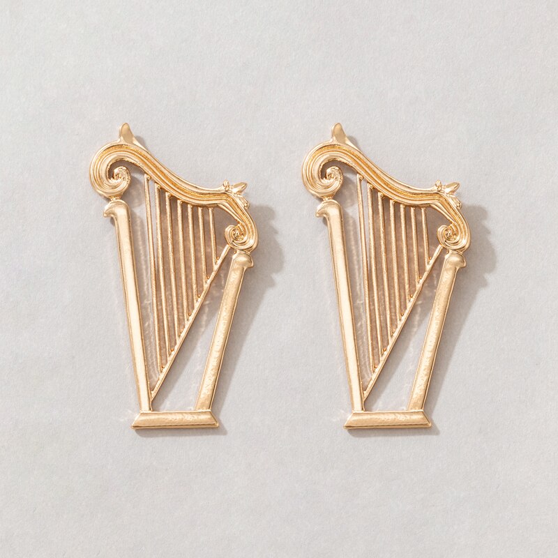 Gold Alloy Leg Charm Earrings