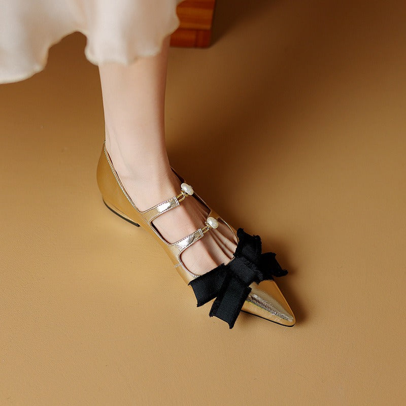 Women's new style shoes with pointed toe bows