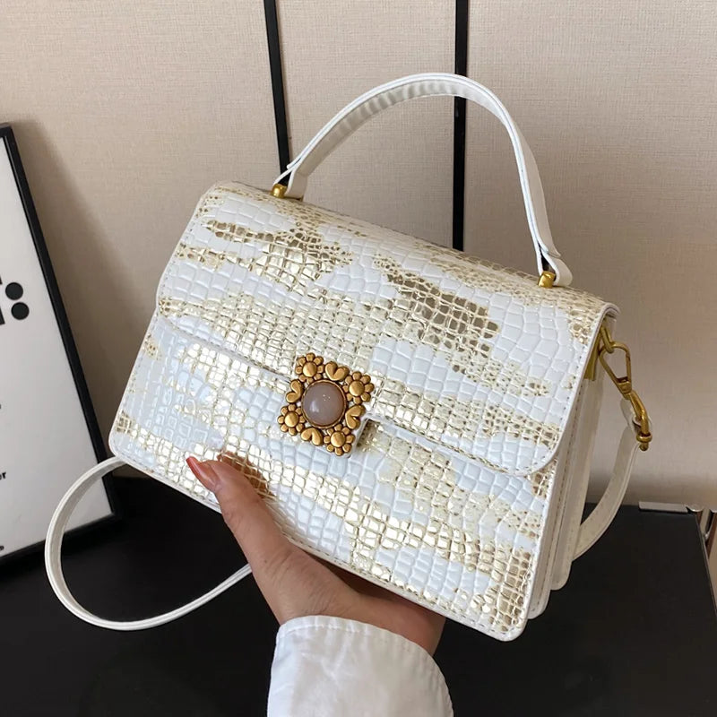 Fashion Women Crocodile  Leather Shoulder Handbags