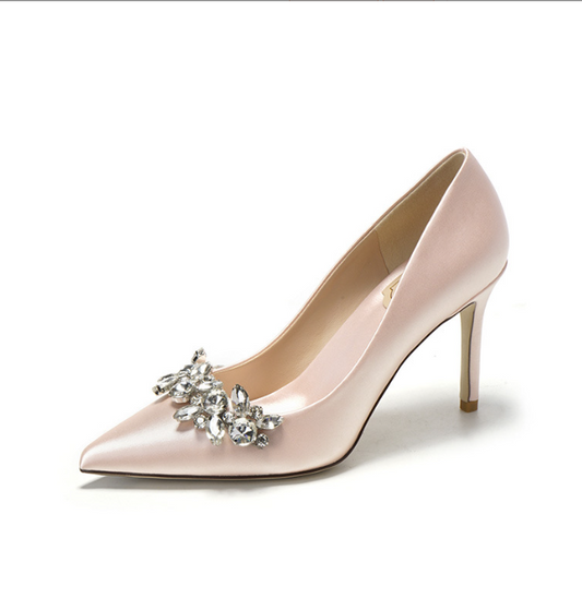 Wedding  crystal bridal shoes  bridesmaid shoes white high heels