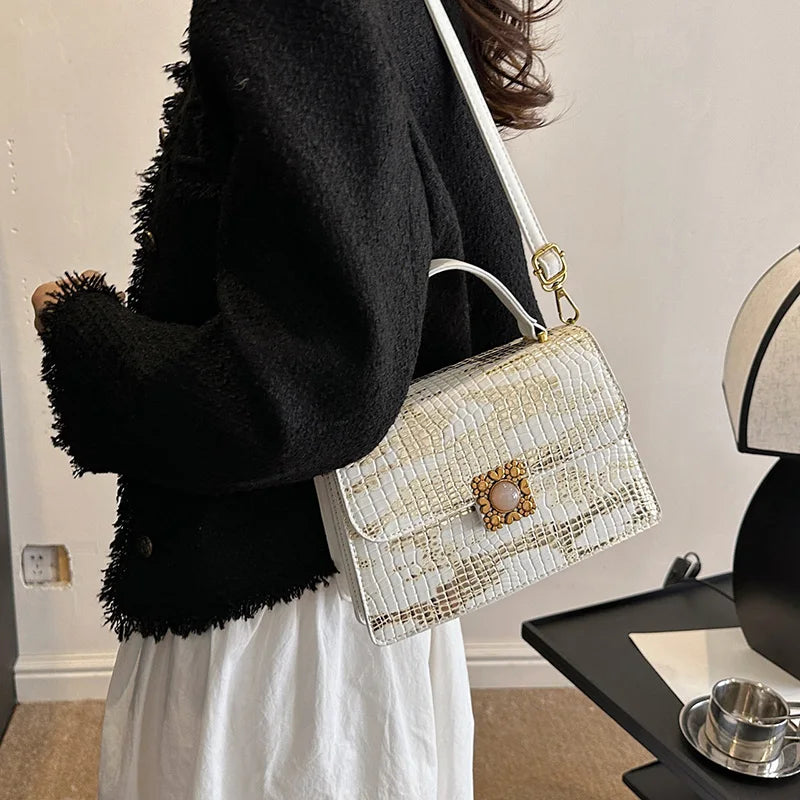 Fashion Women Crocodile  Leather Shoulder Handbags