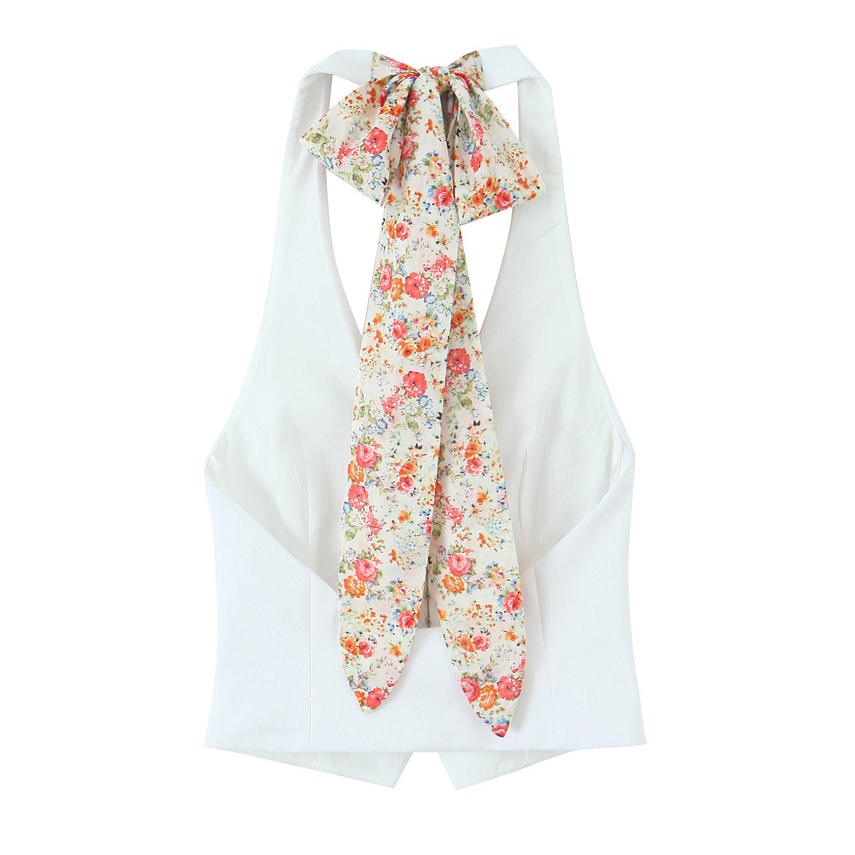 Women’s Printed Scarf Top and High Waist Shorts Set