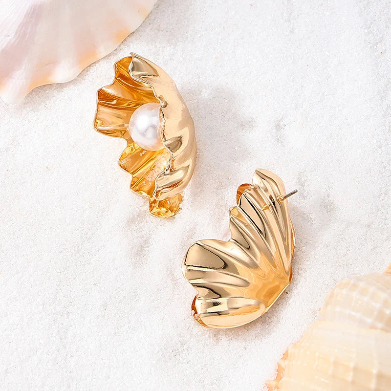 Shell Pearl Summer Earrings Trendy Fashion Women Jewelry