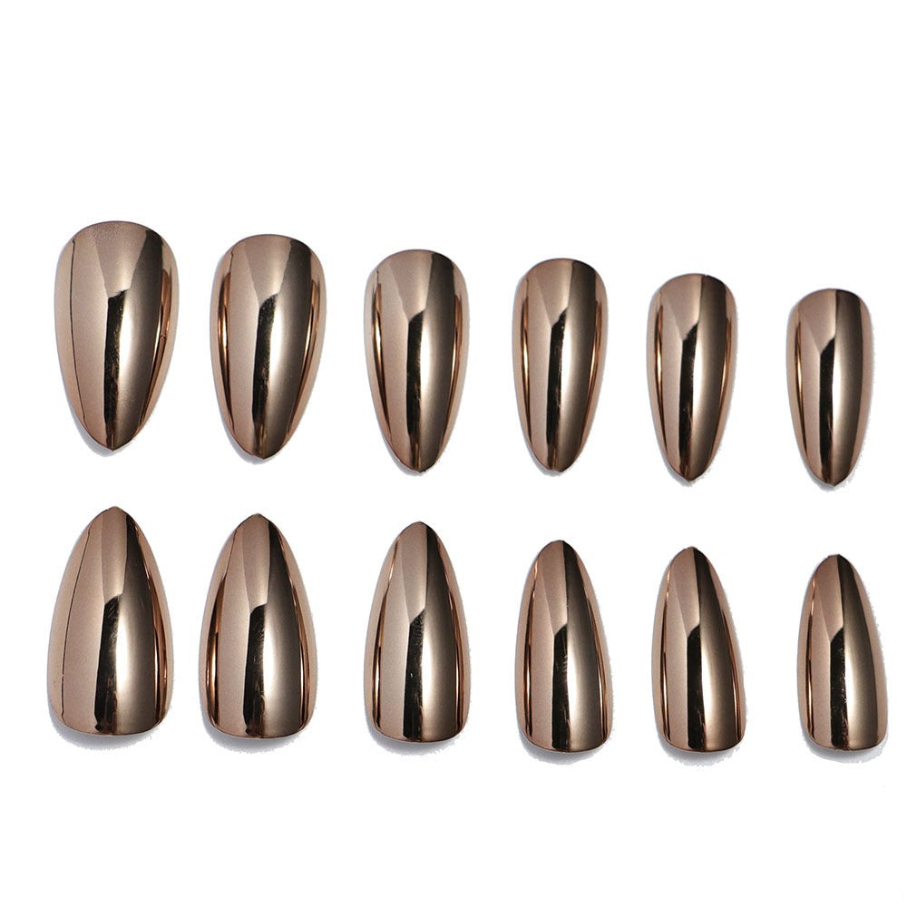 Wearable ElectroplatedNails Bronze Wearable Patch Manicure Nail Finished Products