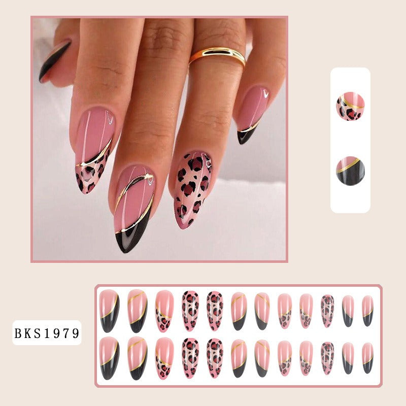 Nail Art Almond Nails Finished Wearable Nails Mid-Length Nail Art