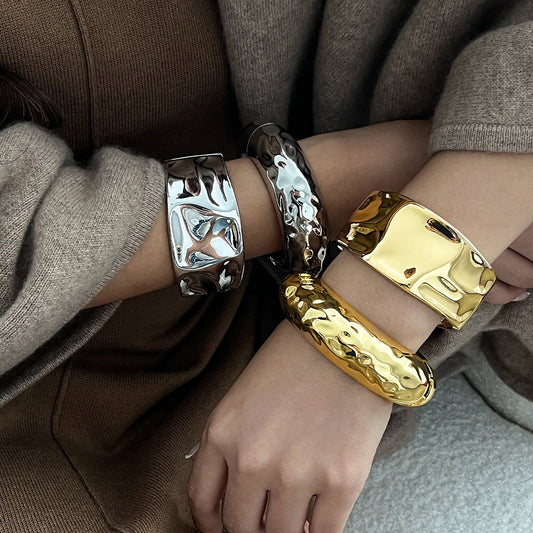 Fashionable round wide grain spring bracelet, alloy Bracelet
