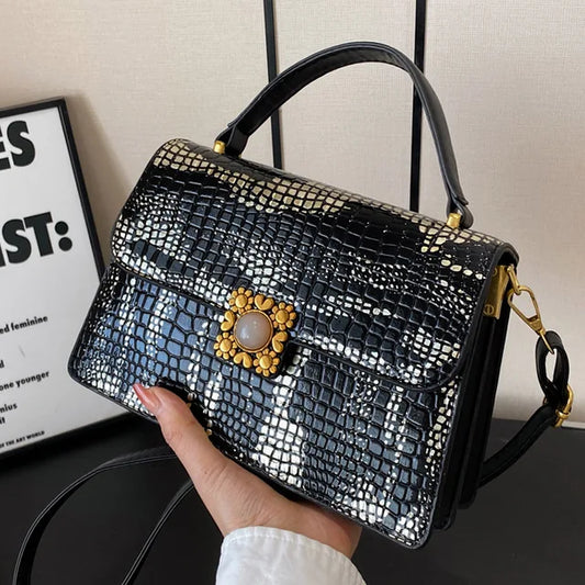Fashion Women Crocodile  Leather Shoulder Handbags