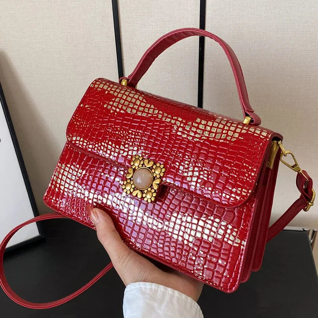Fashion Women Crocodile  Leather Shoulder Handbags