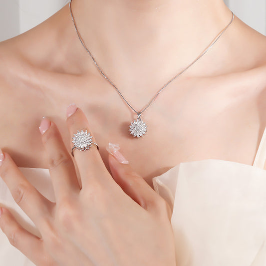 Sunflower Rotating Open Ring Women's Flower Fashion Ring