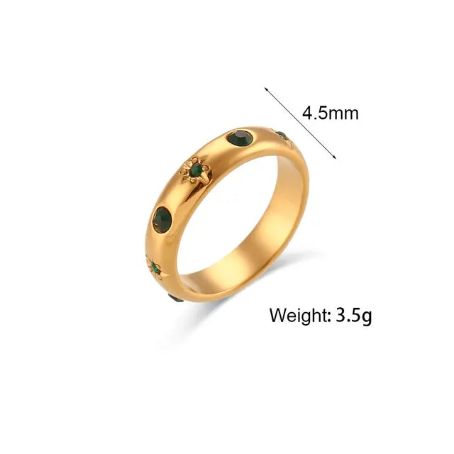 18K Gold Plated Pearl Rings For Women Waterproof Jewelry