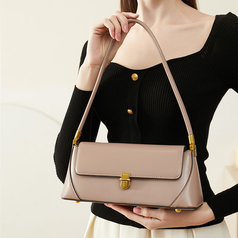 French Baguette Summer Genuine Leather  Handbag