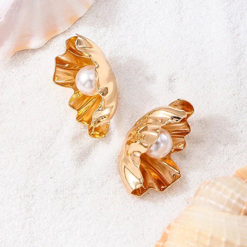 Shell Pearl Summer Earrings Trendy Fashion Women Jewelry