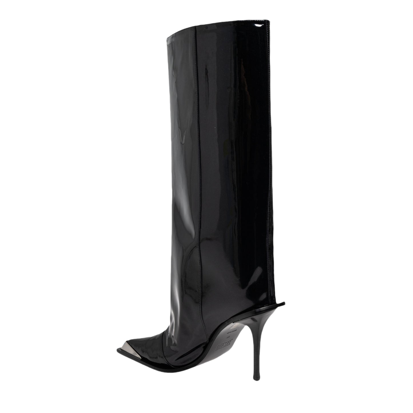 Women's large straight leg boots square toe high-heeled boots