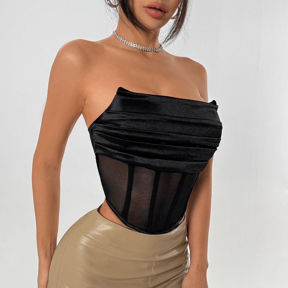 Sweet and Spicy Style Backless Halter Top