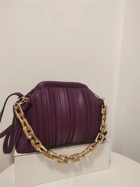 Thick Gold Chain Designer Shoulder Purse Handbag