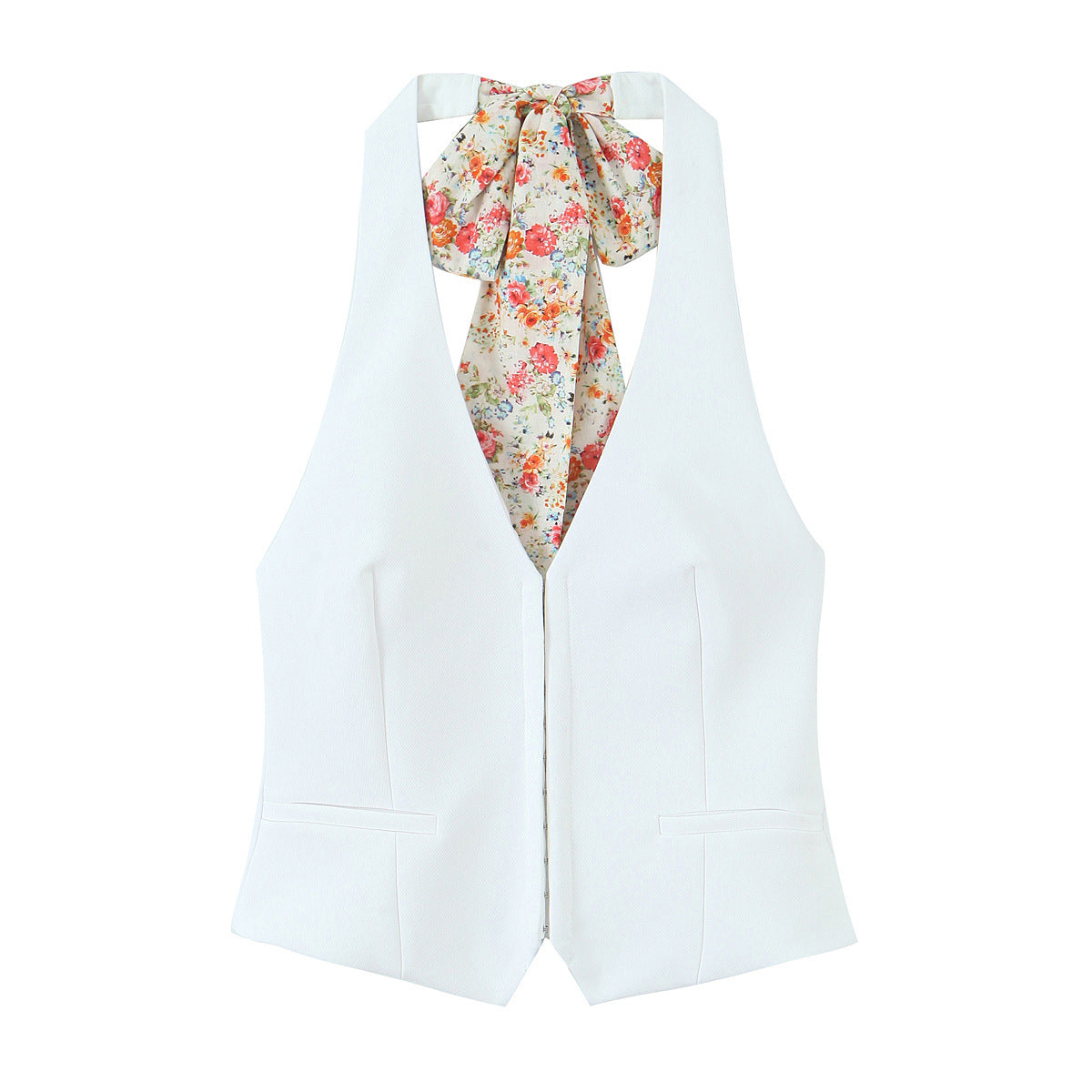 Women’s Printed Scarf Top and High Waist Shorts Set