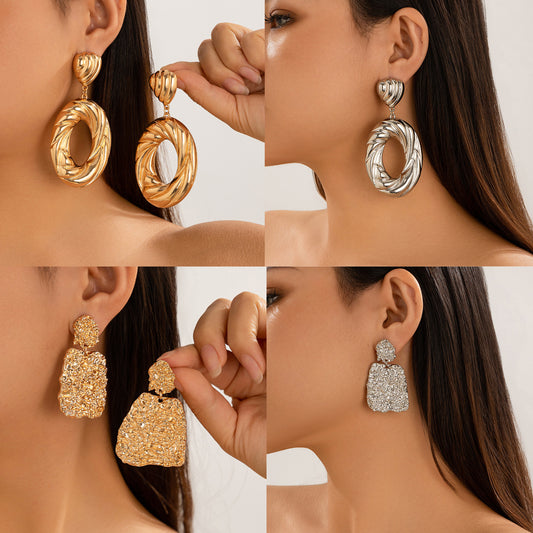 Luxury Gold scallop earrings  large circle earrings