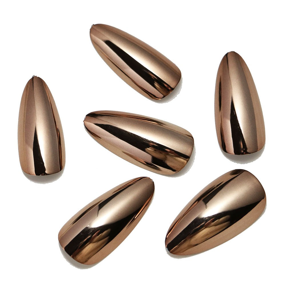 Wearable ElectroplatedNails Bronze Wearable Patch Manicure Nail Finished Products