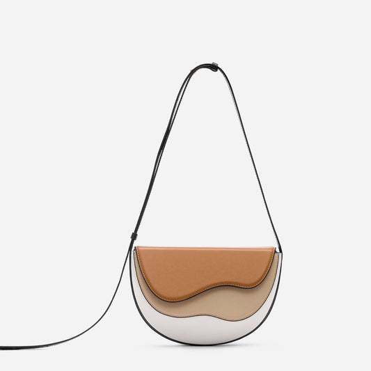 Spliced Single Shoulder Contrast Crossbody Handbag
