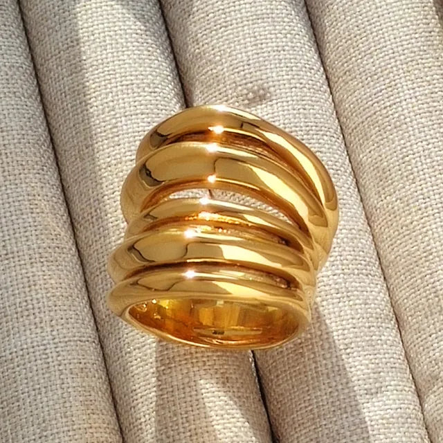 Trending Fashion Retro Square Natural Stone Crystal Ring