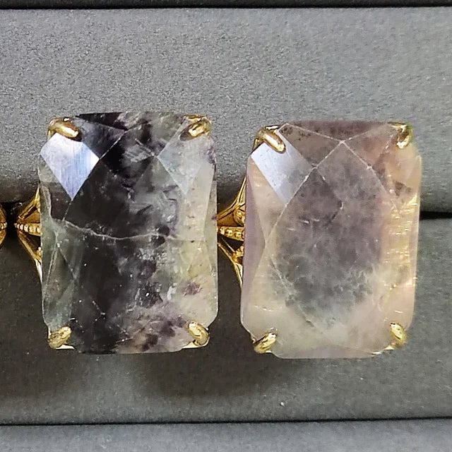 Rectangular Crystal Gemstone Rings for Women