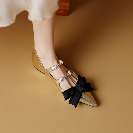 Women's new style shoes with pointed toe bows