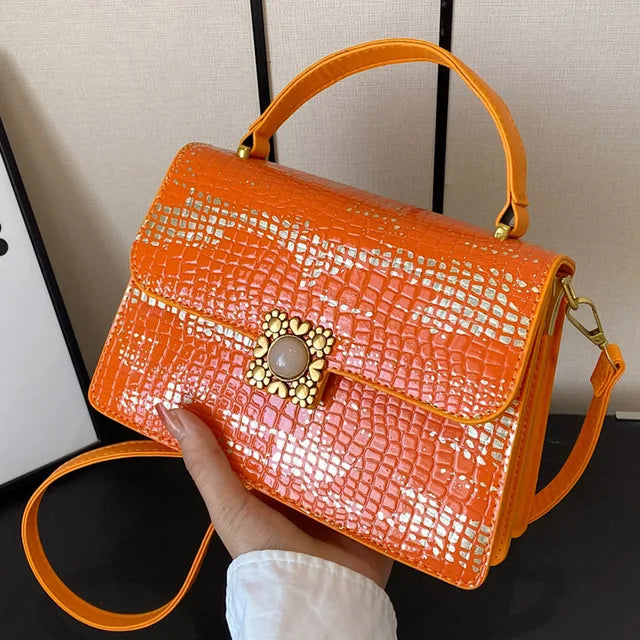 Fashion Women Crocodile  Leather Shoulder Handbags
