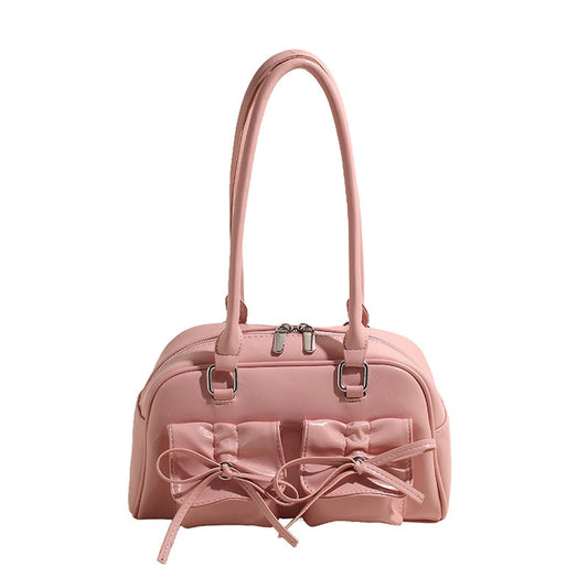 Bow Baguette Shoulder Messenger  Handbag