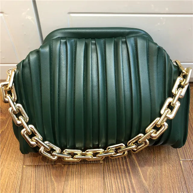 Thick Gold Chain Designer Shoulder Purse Handbag