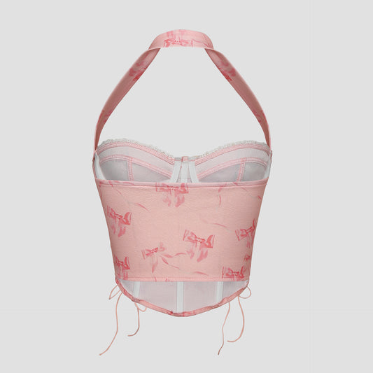 Sexy Chest Top with Strapless Halter Neckline