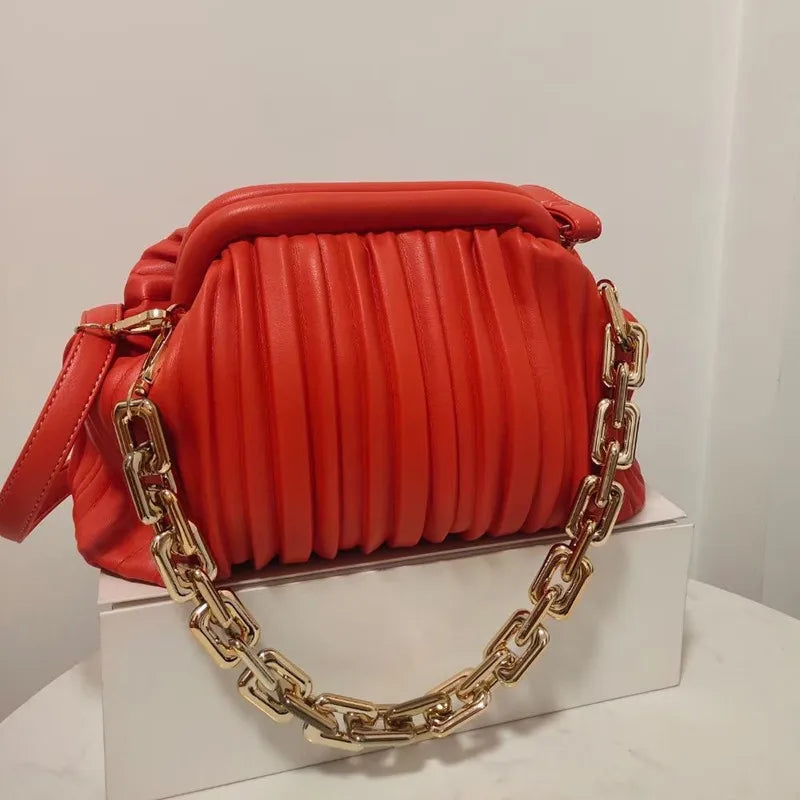 Thick Gold Chain Designer Shoulder Purse Handbag