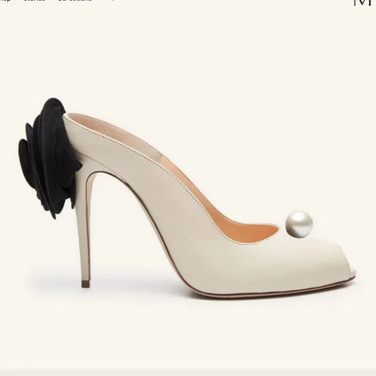 Women’s Pearl Flower High Heel Sandals