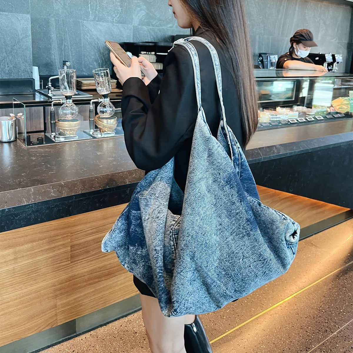 Women's Denim Handbags Casual Denim Cowboy Totes