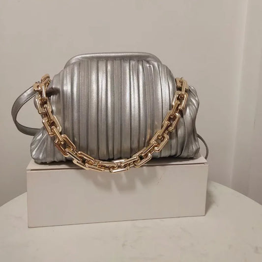 Thick Gold Chain Designer Shoulder Purse Handbag