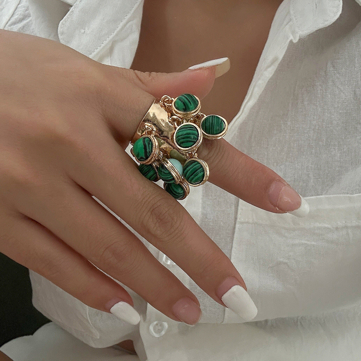 Trending Vintage palace peacock stone circular Ring