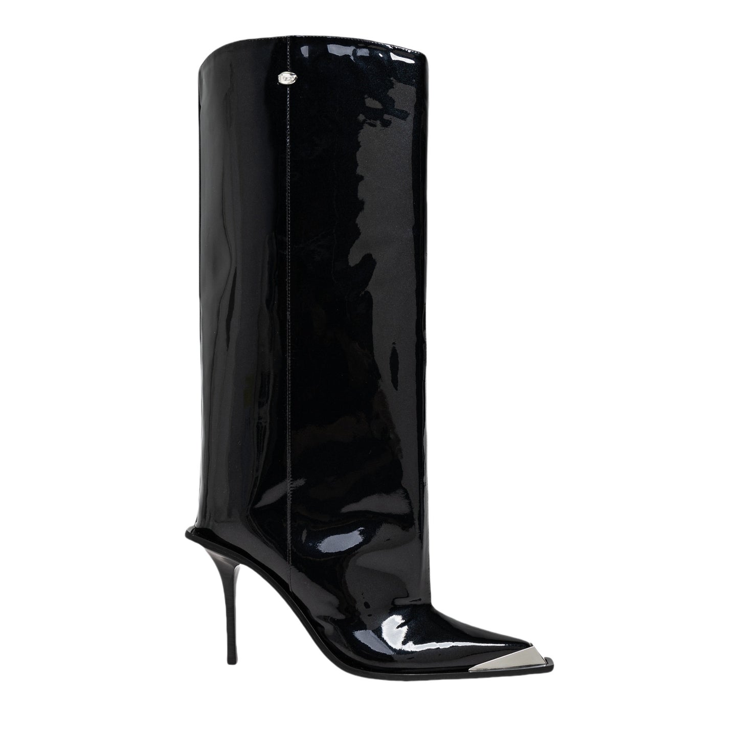 Women's large straight leg boots square toe high-heeled boots