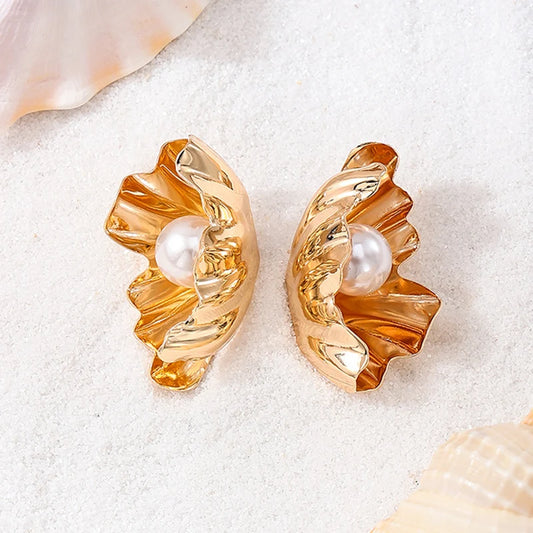 Shell Pearl Summer Earrings Trendy Fashion Women Jewelry