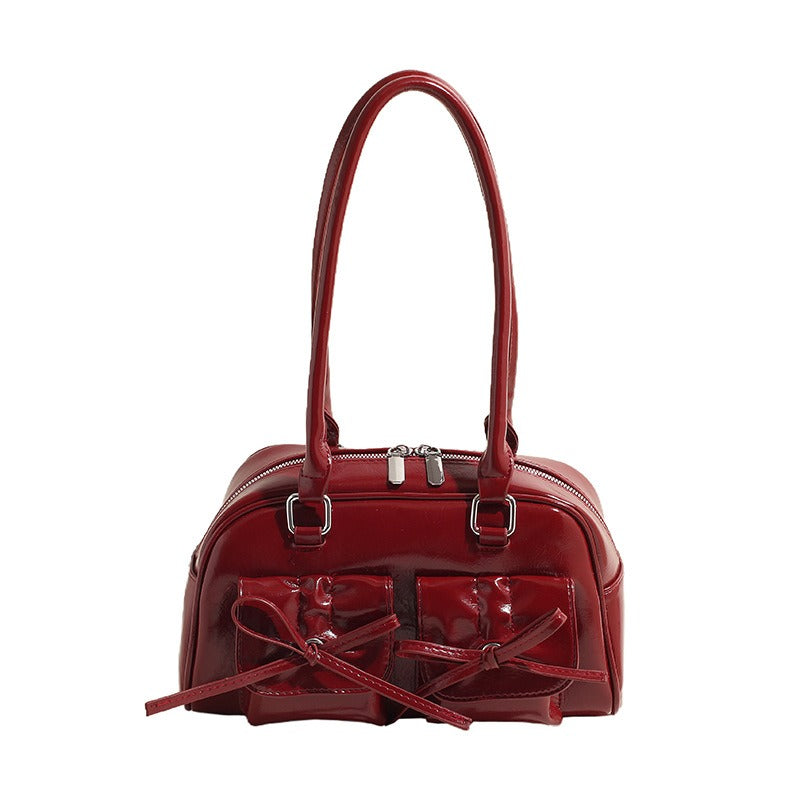 Bow Baguette Shoulder Messenger  Handbag