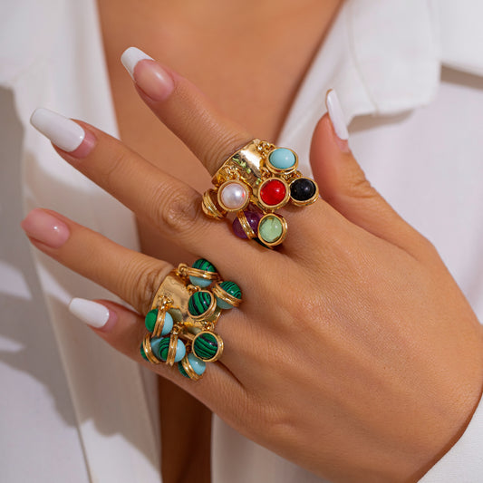 Trending Vintage palace peacock stone circular Ring