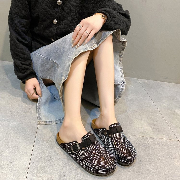 Flat Sole Rhinestone Birkenstock Sandals
