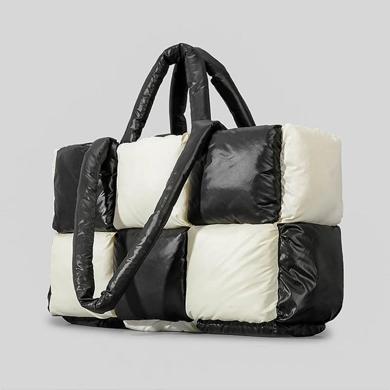 Women’s Quilted Nylon Padded Shoulder Tote