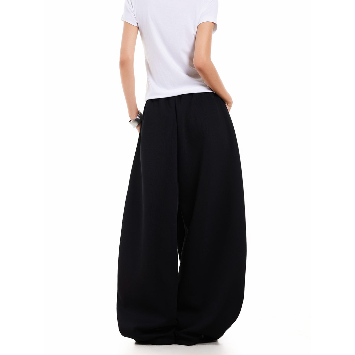 Retro niche letter flame ribbon casual pants for women