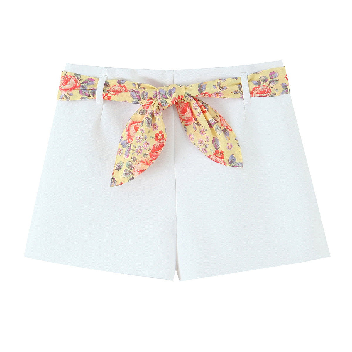 Women’s Printed Scarf Top and High Waist Shorts Set