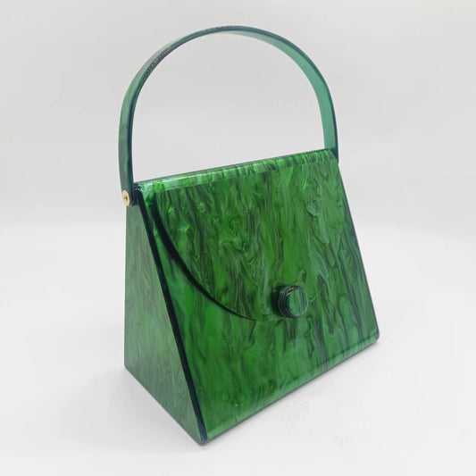 New pearlescent retro leopard print acrylic Handbag for women