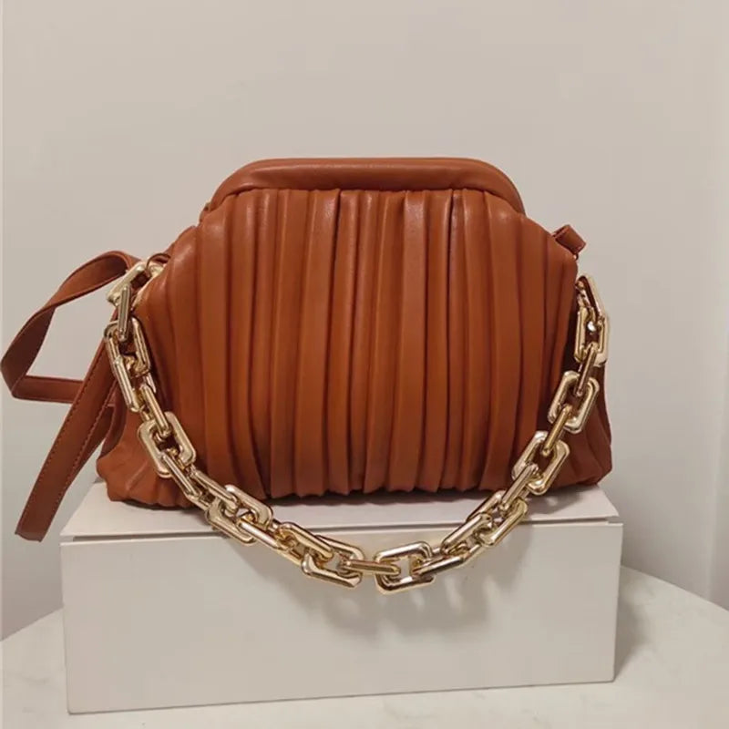 Thick Gold Chain Designer Shoulder Purse Handbag